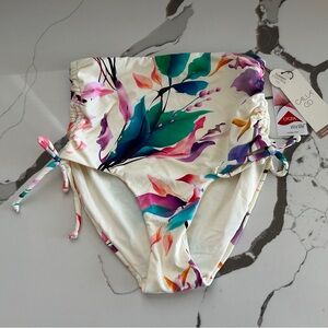 Calia Women’s High Waisted Ruched Side Tie Swim bottoms size XS